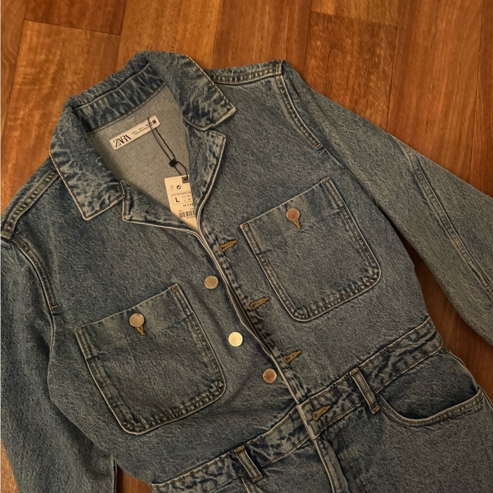 Zara denim jumpsuit brand new size Large